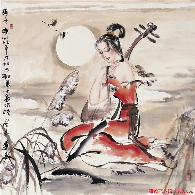 绿梦中国画人物作品欣赏 图1