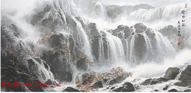 许天增中国瀑布山水画作品欣赏 图2