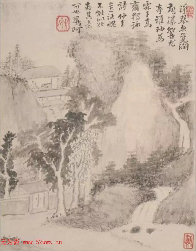 清代画家戴本孝中国画山水册页作品欣赏