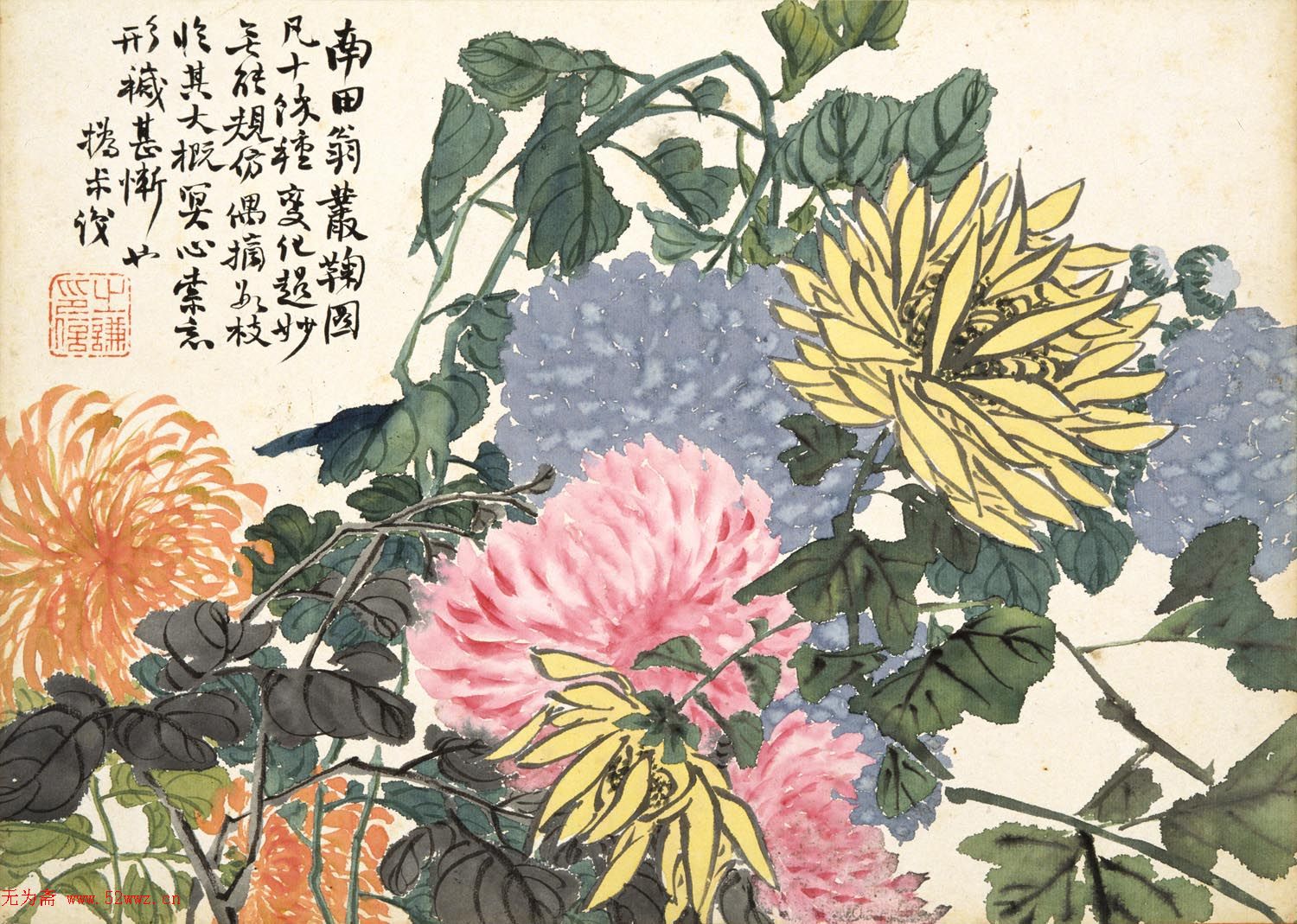 赵之谦字画作品欣赏《花卉图册》 图2