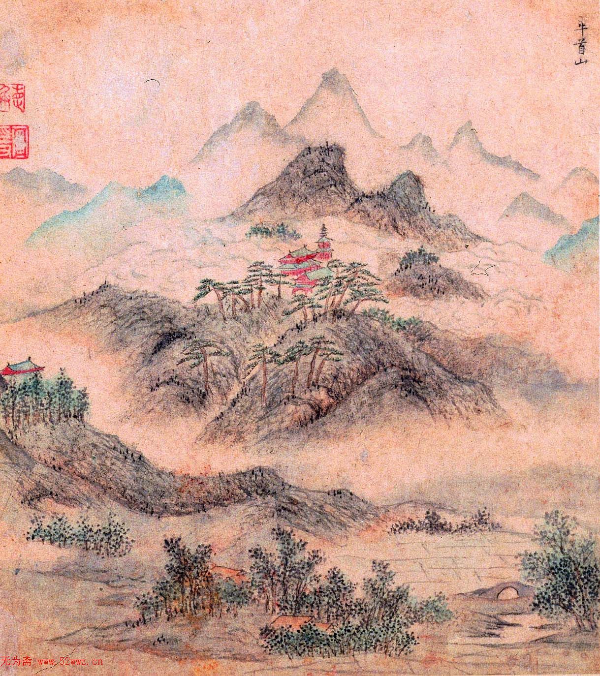 明代文伯仁71岁绘画作品《金陵山水册》