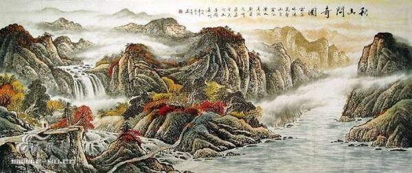 精美的横幅国画山水作品 图4