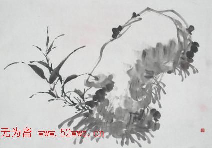 花鸟画石头的画法 图6