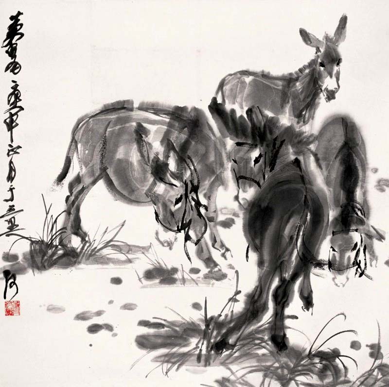 中国画艺术大师黄胄画驴作品专辑 图2