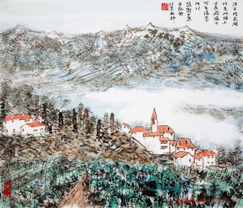 赵卫中国画山水作品欣赏 图1