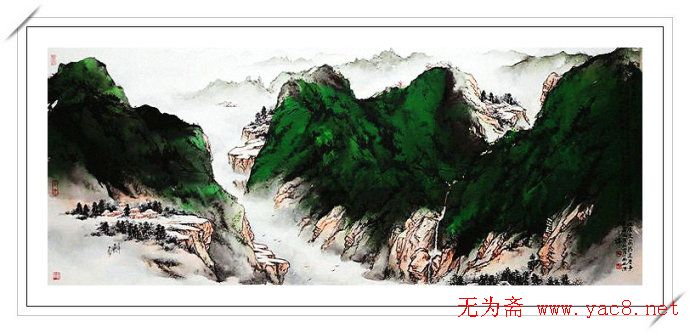 台北游三辉泼墨泼彩水墨山水画欣赏 图2