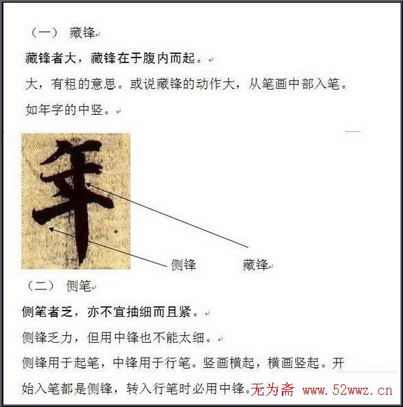 王羲之书法十四种笔法解析 图1